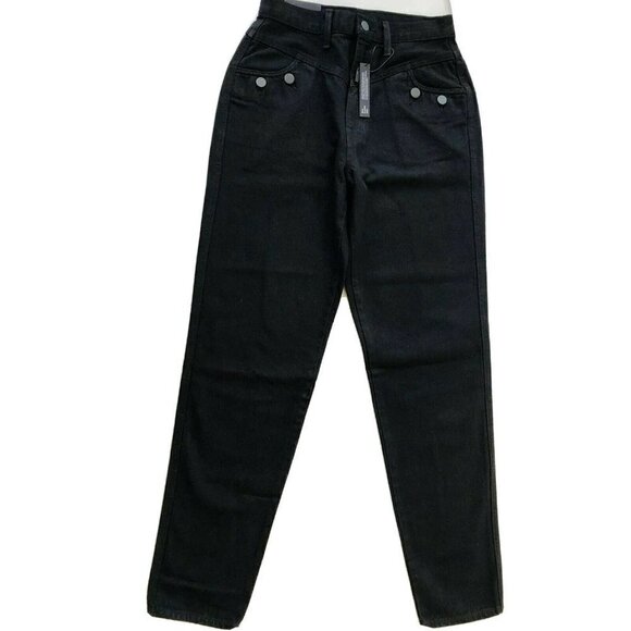 J Brand Women's Black X Elsa Hosk Playday Tapered High-rise Denim Jeans Size 25 - Picture 8 of 12